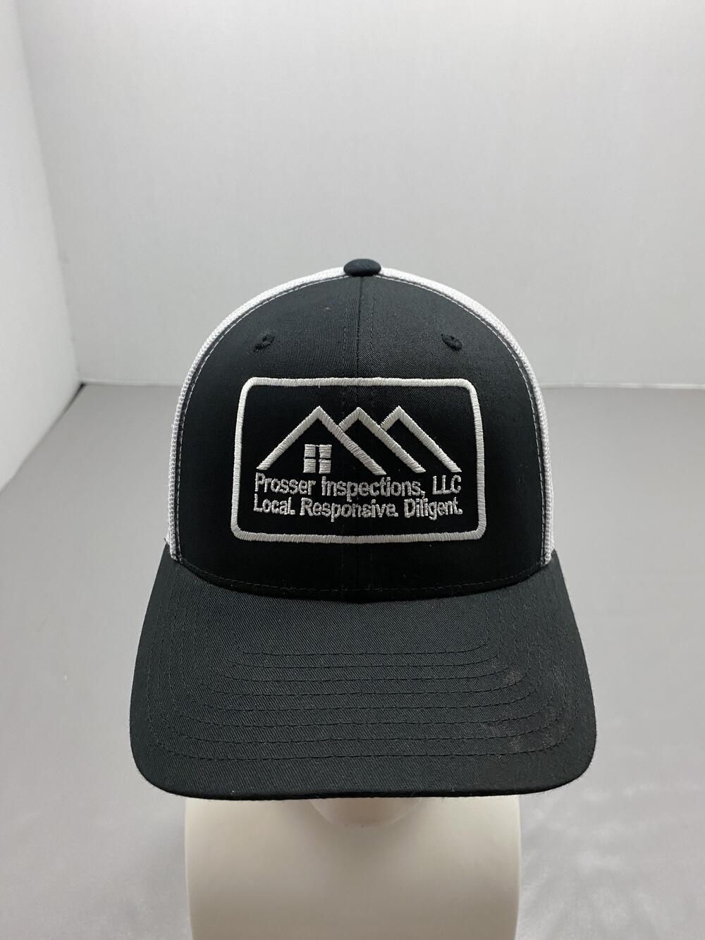 Prosser Inspections Hat Cap Strap Back One Size Black Trucker Mesh Back Worker